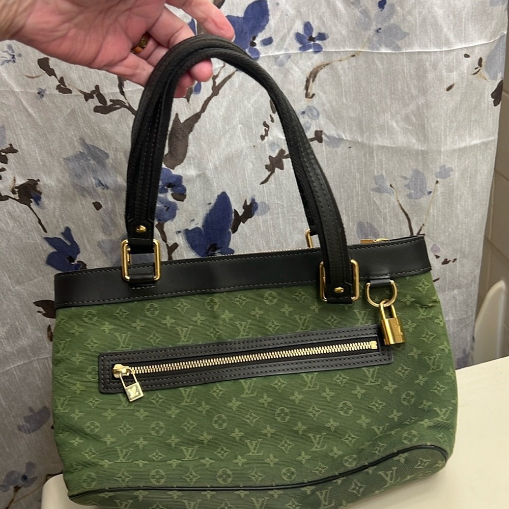 AUTHENTIC DENIM & Beautiful LOUIS VUITTON Lucille PM Mini monogram Lin Jean Bag